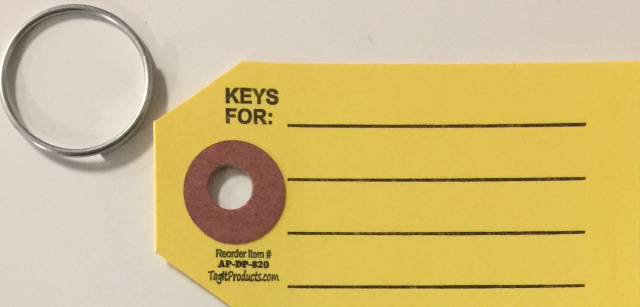 "Keys For" Tag-Yellow